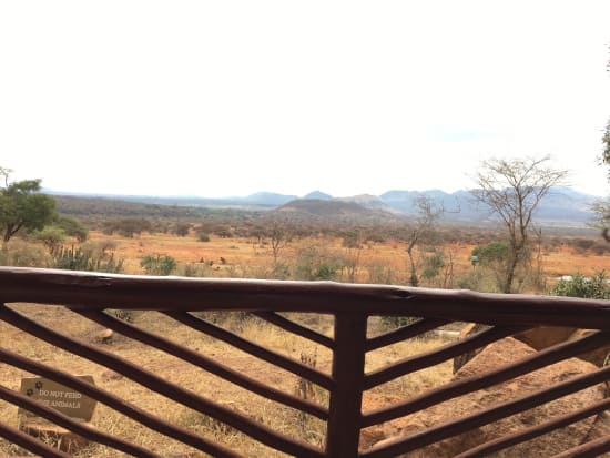 Ausblick von der Terasse in der Kilaguni Lodge